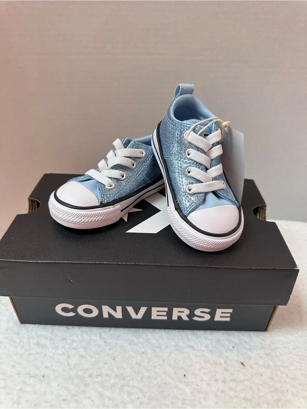 Baby Converse Blue Glitter Sneakers